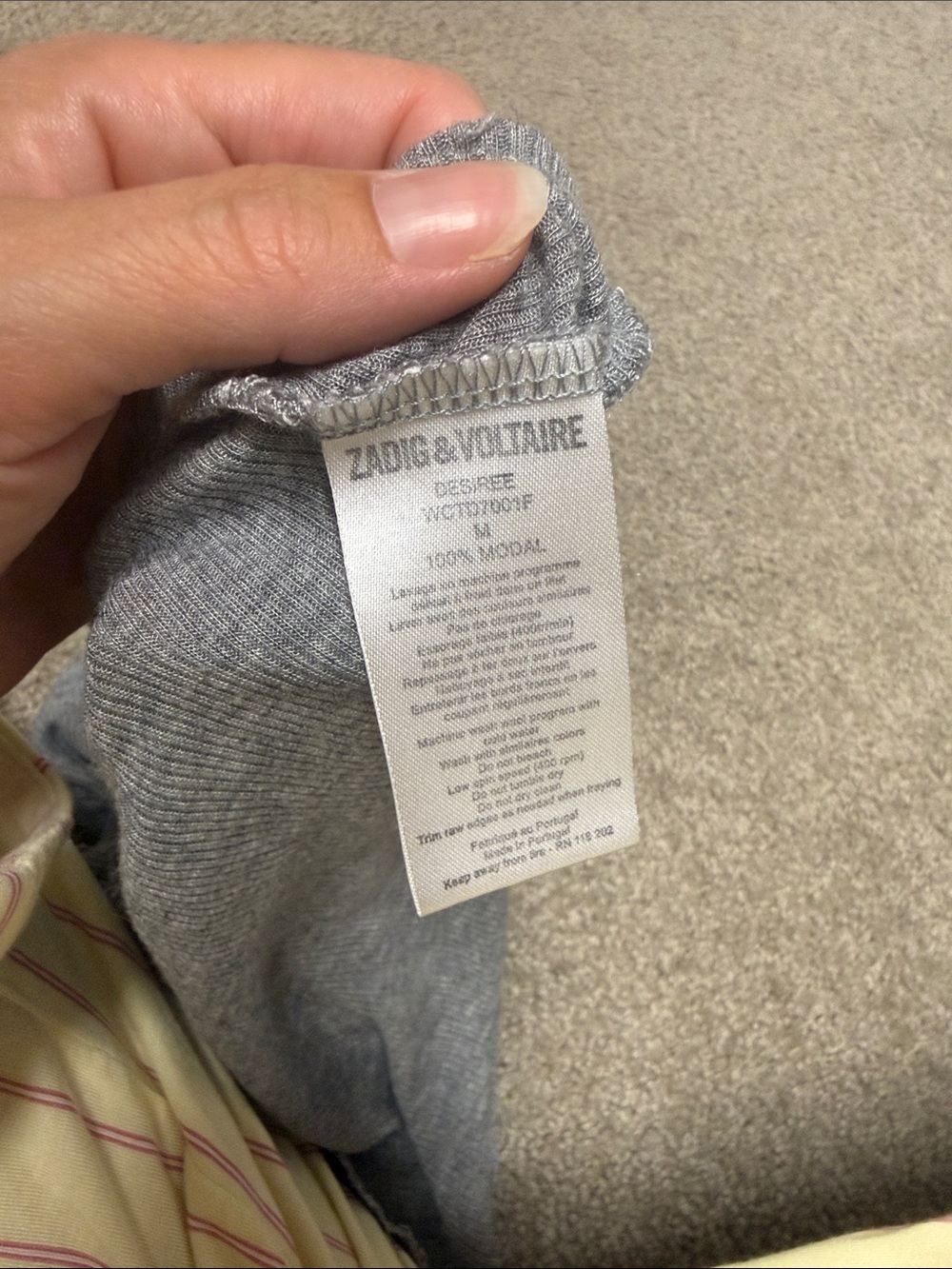 Zadig & Voltaire Gray Ribbed Racerback Tank - Picture 3 of 3